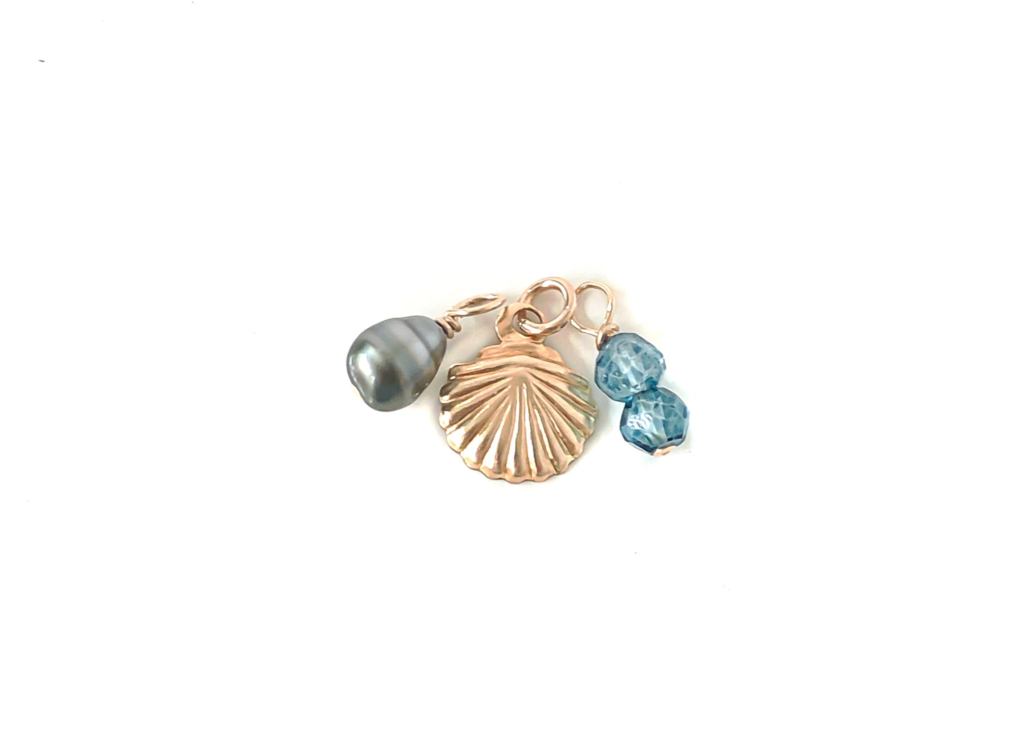 Seashell And Pearl Gold Charm Necklace