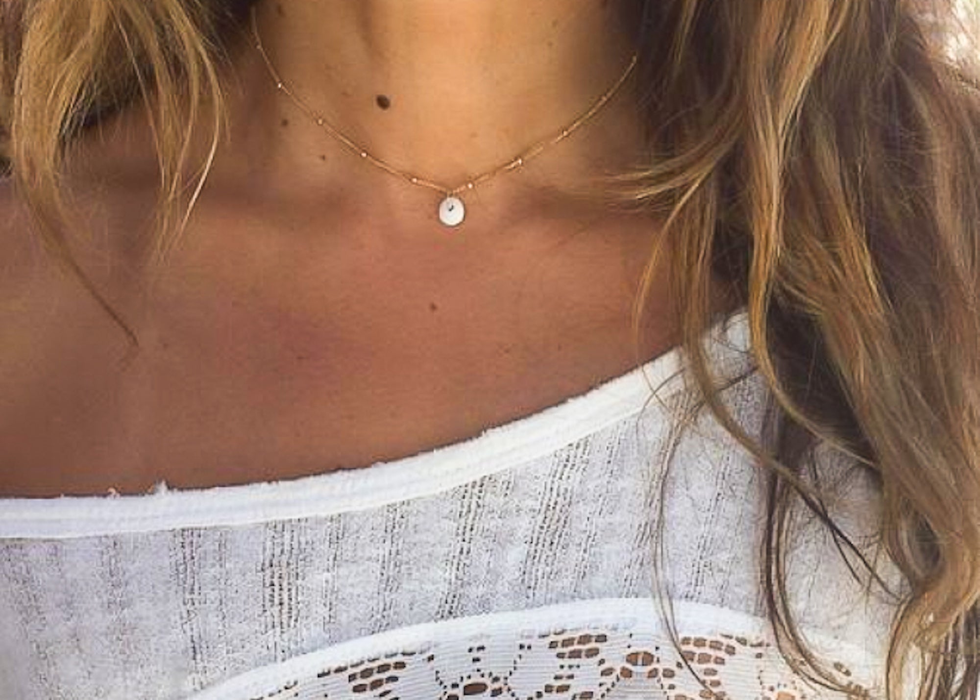 Hawaiian White Puka Shell Necklace