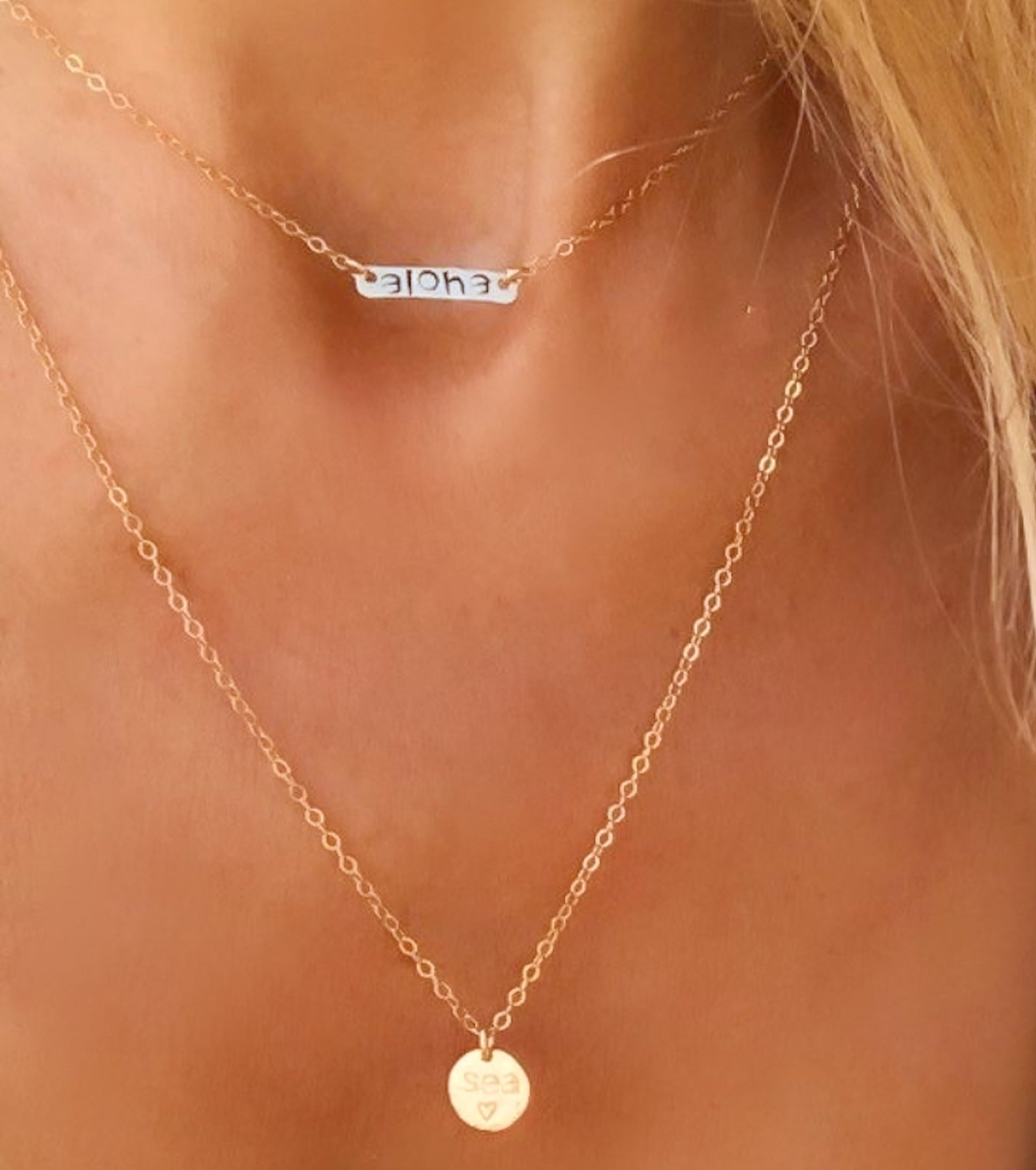 Aloha Gold Bar Necklace