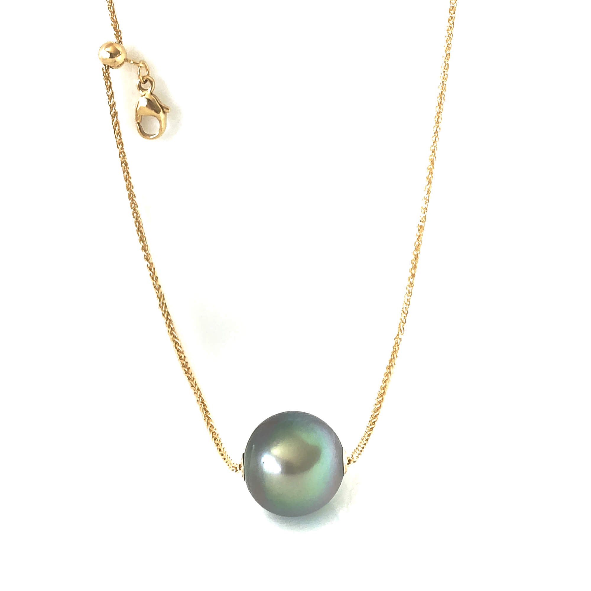 Sea Green Pearl Necklace Adjustable