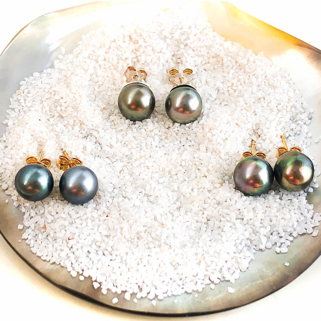 Tahitian Cultured Pearl Stud Earrings