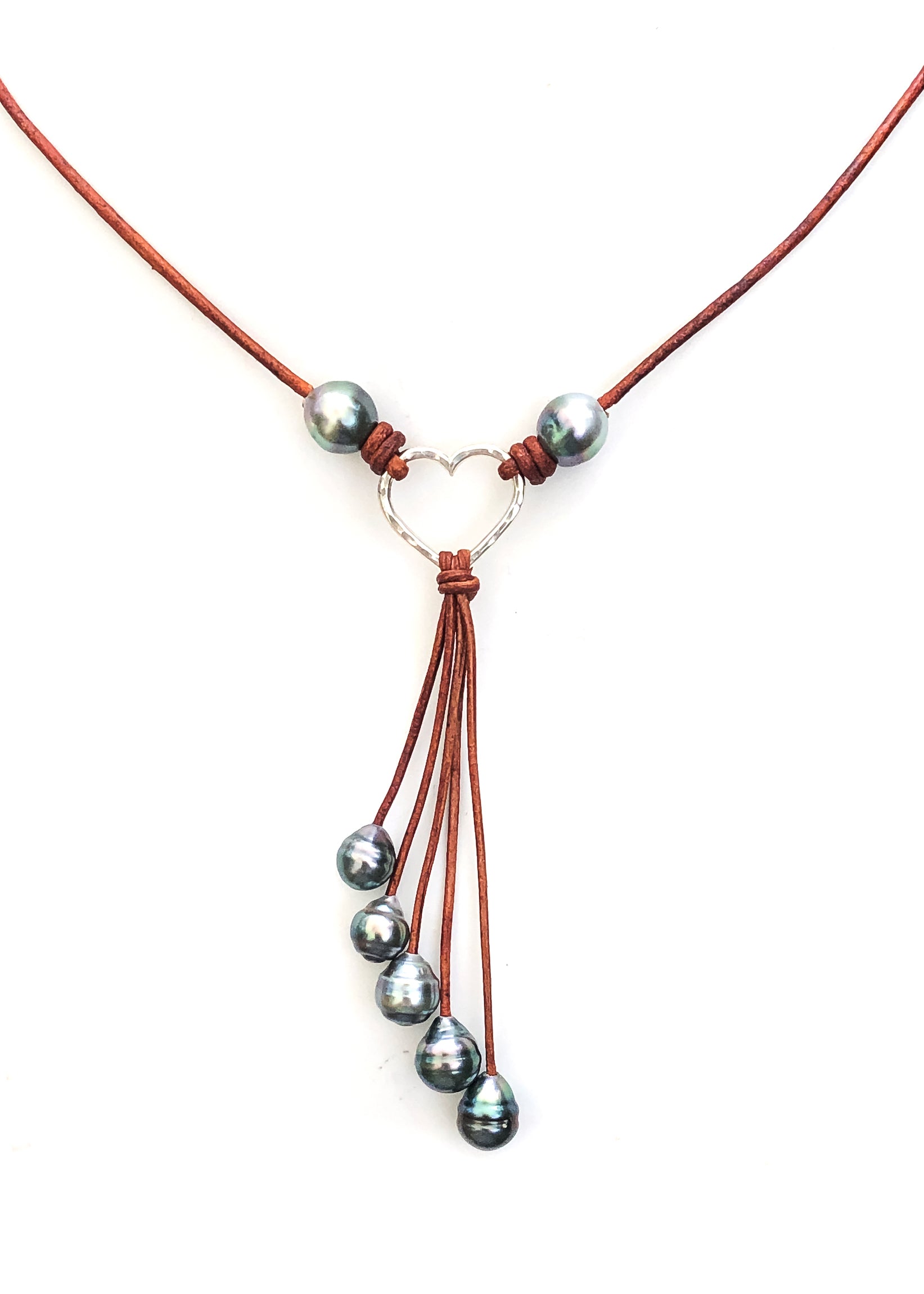 Tahitian Pearl Leather Lariat Necklace